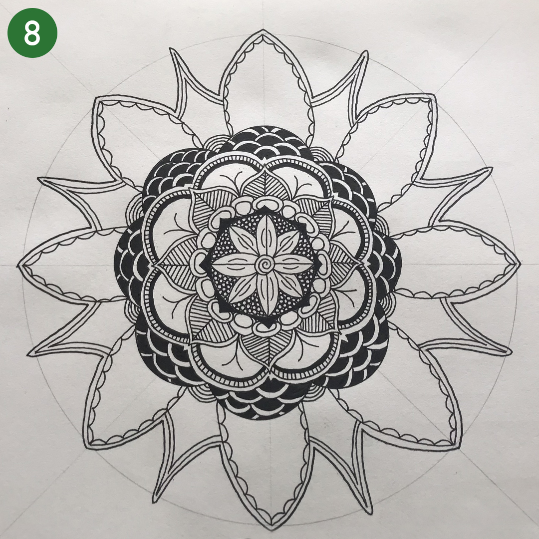 How to draw Mandala. Step by step guide - Full Bloom Club